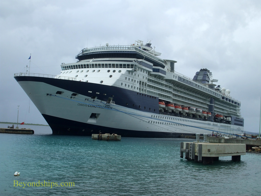 Celebrity Constellation cruise ship docked in Bonairee