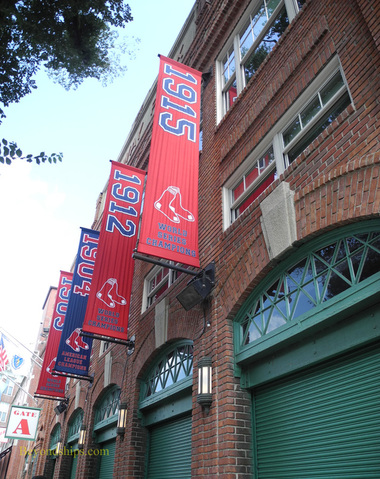 Exterior Of Historic Fenway Parkboston Red Sox Banners Bostonmass